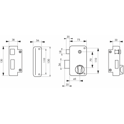 Boitier vertical grille et portail gauche pour CP - Thirard 00009829