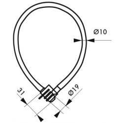 Antivol TWISTY à code câble gainé PVC D5 mm 50 cm - Thirard 00301016