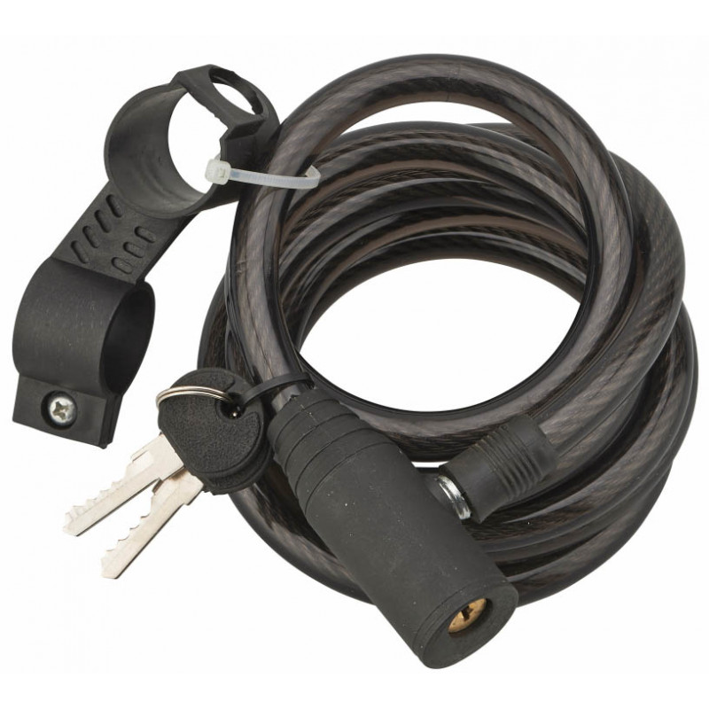 Antivol TWISTY à clé câble gainé PVC D12 mm 1,80 m - Thirard 00300336