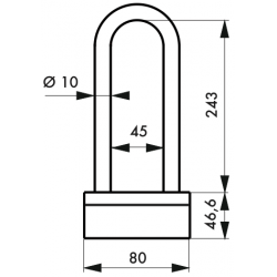 Antivol U à clé anse acier gainé PVC D10 mm 300x70 - Thirard 00518880