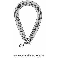 Antivol LOOPS chaine gainée PVC D6 mm 90 cm - Thirard 00503458