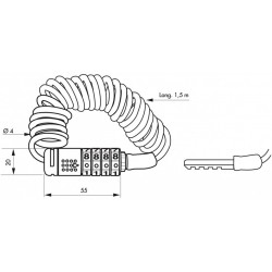 Antivol TWISTY à combinaison modifiable D4 1,50 m - Thirard 00277999