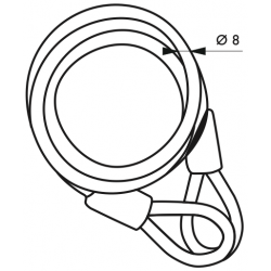 Antivol TWISTY câble gainé PVC D10 mm 1,20 m - Thirard 00510120