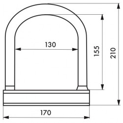 Antivol U à clé anse acier gainé PVC D16 mm 210x170 - Thirard 00580210