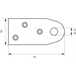 Porte cadenas 2 pattes 75X35 acier cémenté zingué - Thirard 00106912