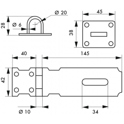 Porte cadenas acier zingué 150 mm à recouvrement - Thirard 00202160