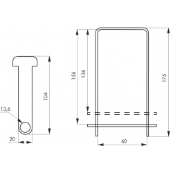 Porte cadenas Thirard pour grille 175x60 mm acier cémenté - 00913899