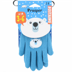 Gant de jardinage hiver enfant 3-6 ans - PROSPER l'ours polaire carte face