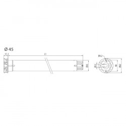 Moteur MODO RX 40/17 radio Cherubini CEO45401705C dimensions