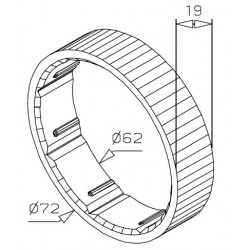 Bague d’épaisseur diamètre 72 mm pour tube Deprat 62 et Octogonal 60 - Deprat D102-62