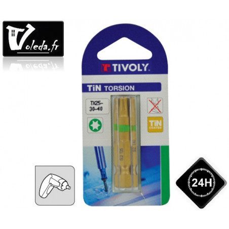 Coffret 25 Embouts De Vissage Tivoly - Standards & Torsion - 1/4''