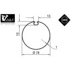 Bagues adaptation moteur Nice Era M et MH - Ogive 78 plate