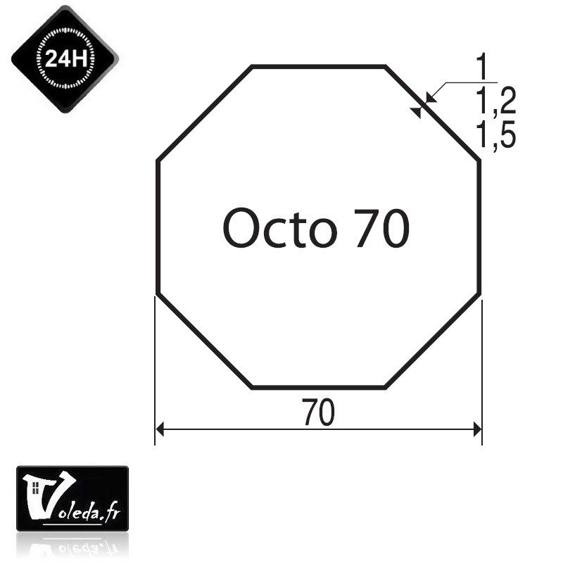 Bague adaptation moteur Deprat Octogonal 70 Bague adaptation moteur Deprat Octogonal 70
