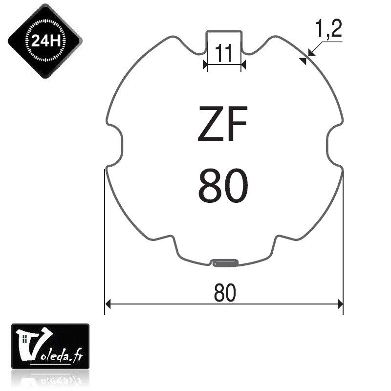 Bague adaptation moteur Deprat ZF 80 Bague adaptation moteur Deprat ZF 80