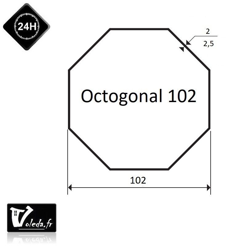 Bagues moteur volet roulant Simu T6 Dmi6 - Octogonal 102 Bagues moteur volet roulant Simu T6 Dmi6 - Octogonal 102