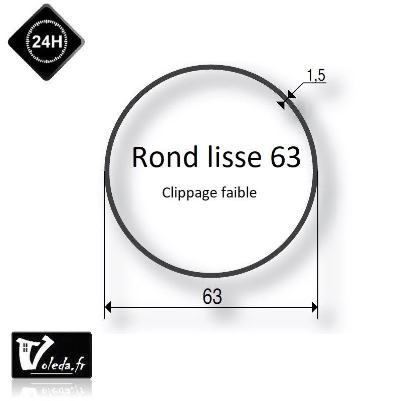 Bague adaptation moteur Somfy LT50 rond lisse 63x1,5mm - clippage faible Bague adaptation moteur Somfy LT50 rond lisse 63x1,5mm - clippage faible