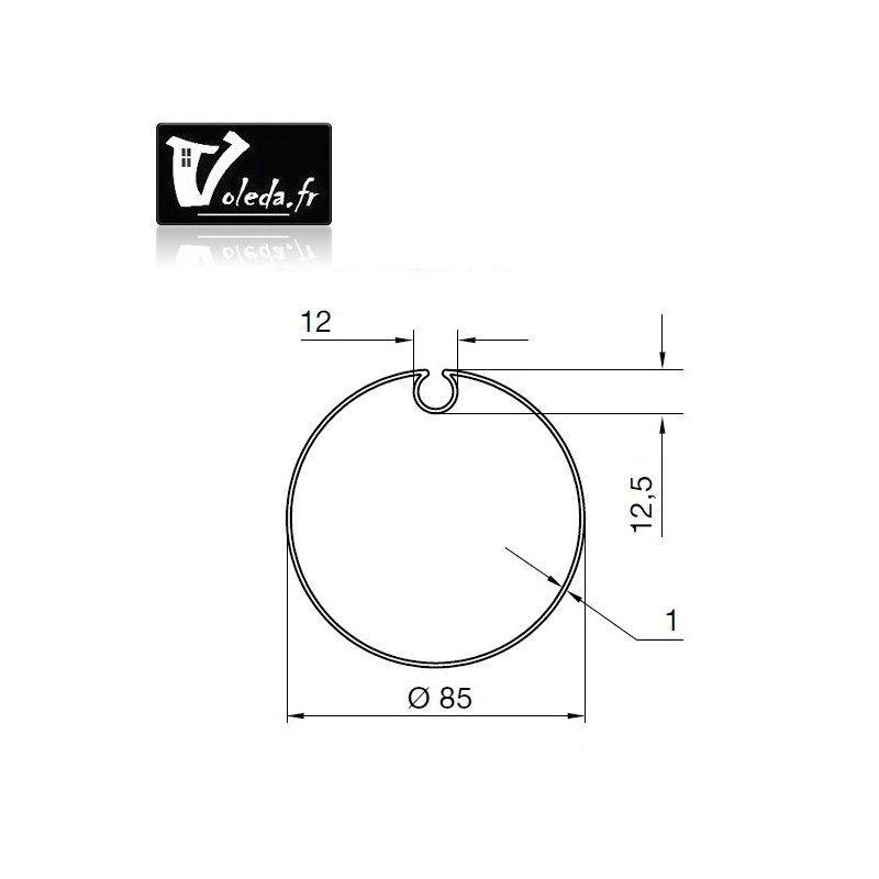 Bague adaptation moteur Nice Era L Tube à goutte 85 Bague adaptation moteur Nice Era L Tube à goutte 85