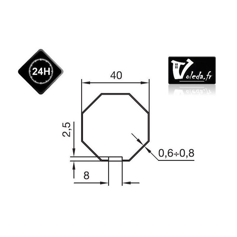 Bague adaptation moteur Nice Neo S - Era S - Octogonal 40 Bague adaptation moteur Nice Neo S - Era S - Octogonal 40