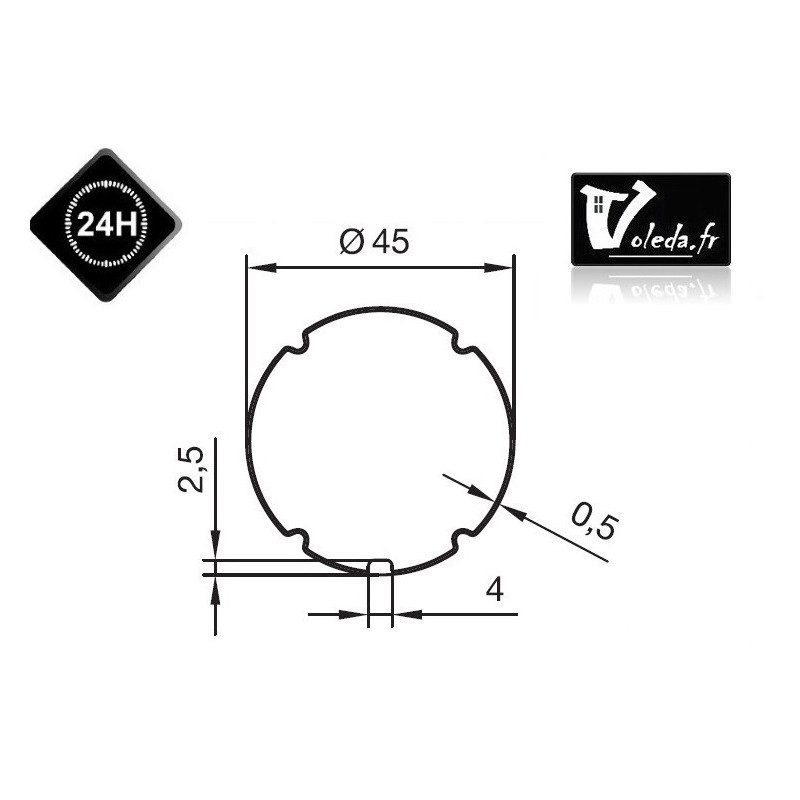 Bague adaptation moteur Nice Neo S - Era S - ZF 45 Bague adaptation moteur Nice Neo S - Era S - ZF 45