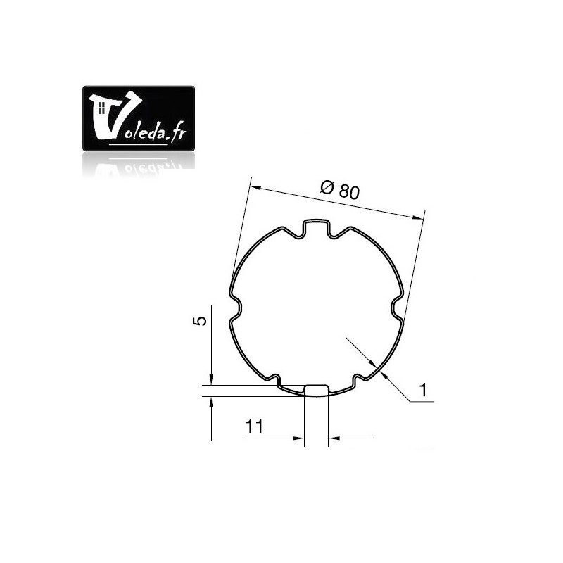 Bague adaptation moteur Nice Era L ZF 80 Bague adaptation moteur Nice Era L ZF 80