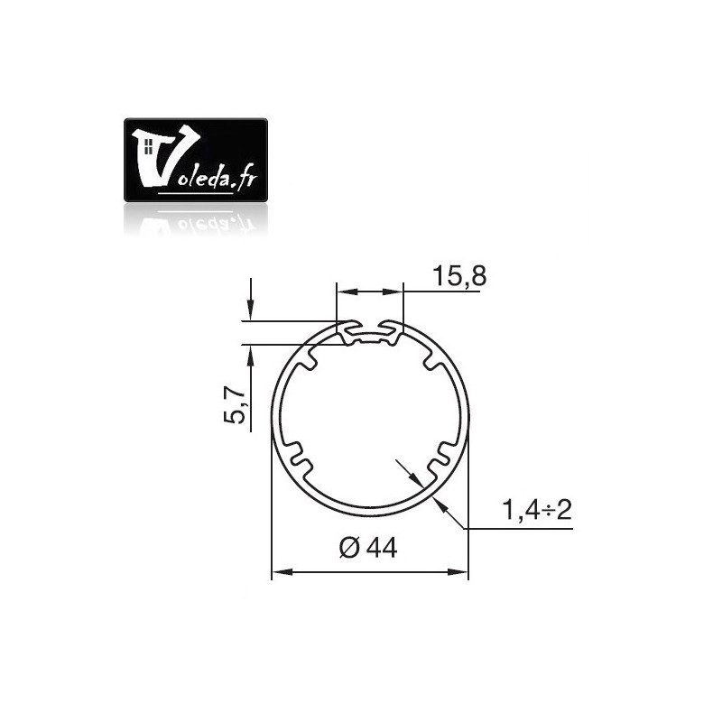 Bague adaptation moteur Nice Neo S - Era S - Rond 44 avec ogive Bague adaptation moteur Nice Neo S - Era S - Rond 44 avec ogive
