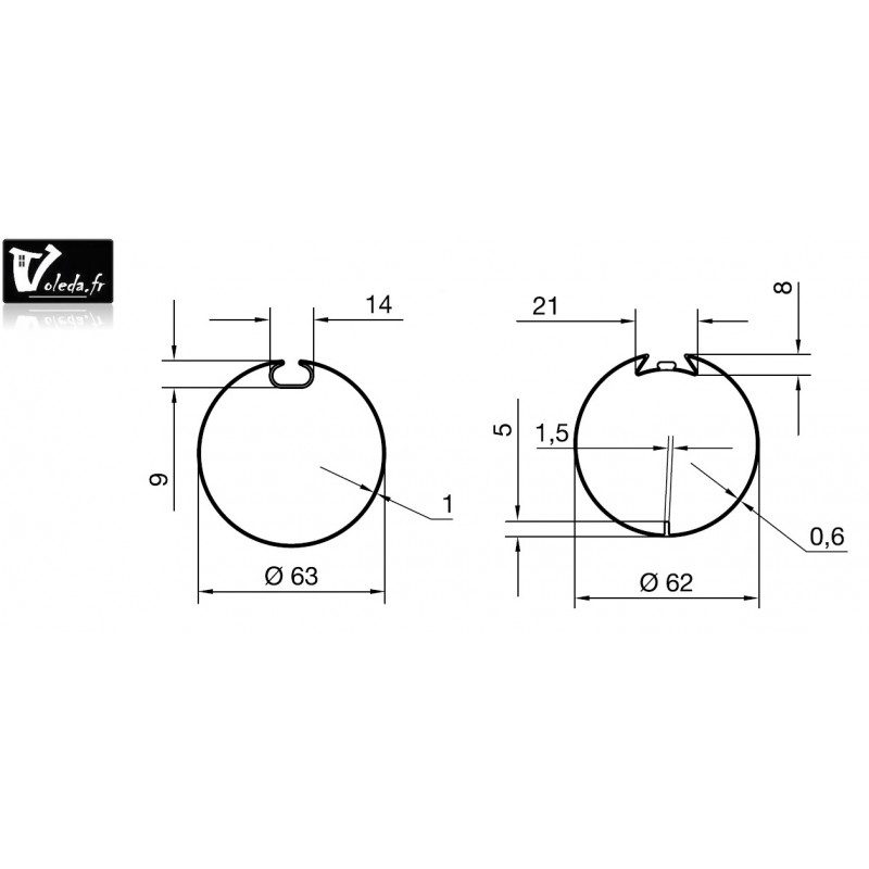 Bagues adaptation moteur Nice Era M et MH - Deprat 62 Bagues adaptation moteur Nice Era M et MH - Deprat 62
