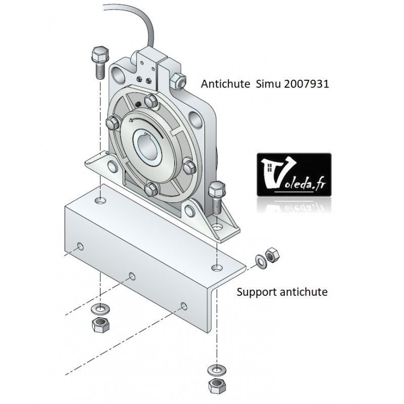 Support pour antichute Simu 332 newtons grille et rideau metallique