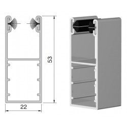 Coulisse volet roulant aluminium 53 x 22 - 0.9 m
