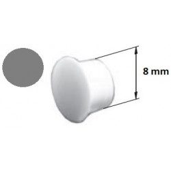Bouchon PVC coulisse volet roulant cache vis gris - 8 mm