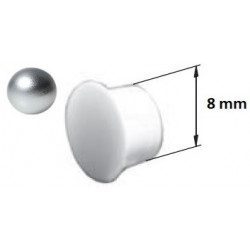 Bouchon PVC coulisse volet roulant gris metallique - 8 mm
