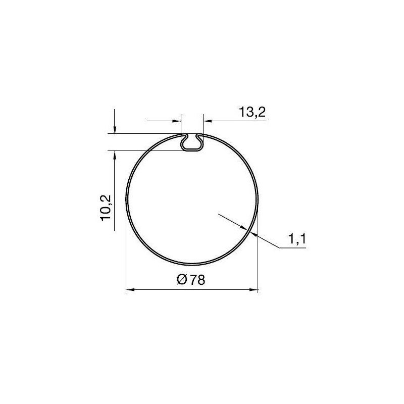 Bague adaptation moteur Nice Era L Goutte plate 78 Bague adaptation moteur Nice Era L Goutte plate 78