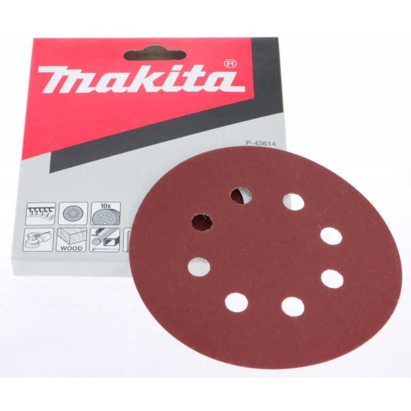 Feuilles abrasives Makita P-43614 diametre 125 mm 8 trous