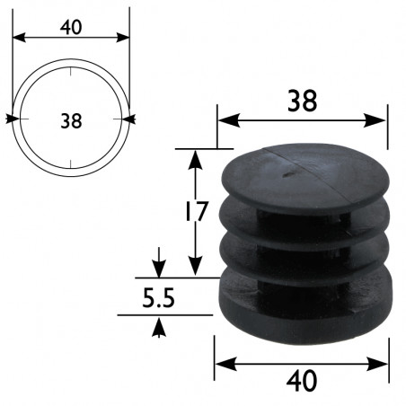 Lot De 2 Embouts Pour Tube Rond 48 Mm - Obturateurs à Aillettes