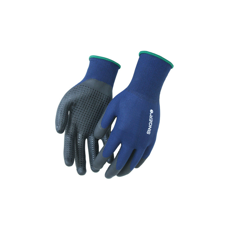 Gants de manutention nitrile mousse dos aéré - Singer PER100 - taille 8