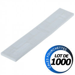 Cales plates vitrage - 100 x 20 x 3 mm - Boite 1000