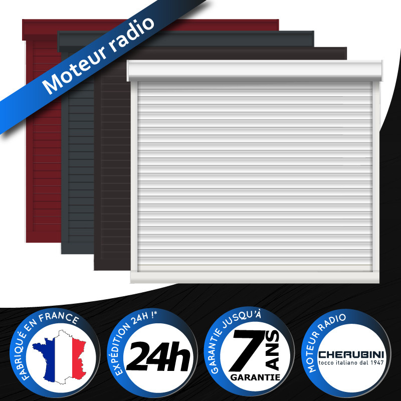 Volet roulant aluminium rénovation radio Cherubini pan coupé 45° Volet roulant aluminium rénovation radio Cherubini pan coupé 45°