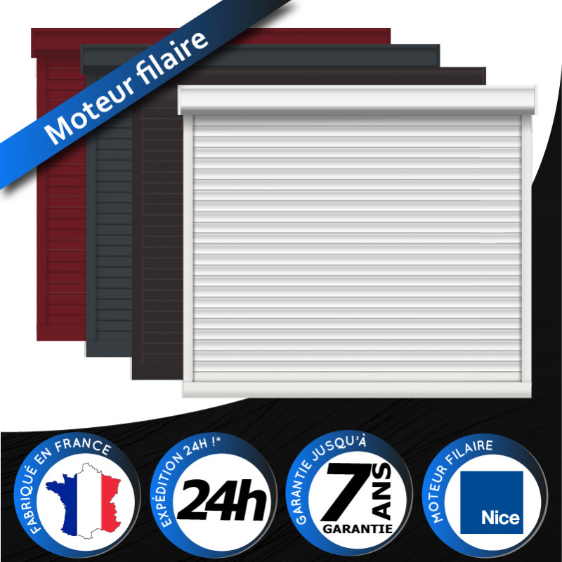 Volet roulant aluminium rénovation filaire Nice pan coupé 45° Volet roulant aluminium rénovation filaire Nice pan coupé 45°