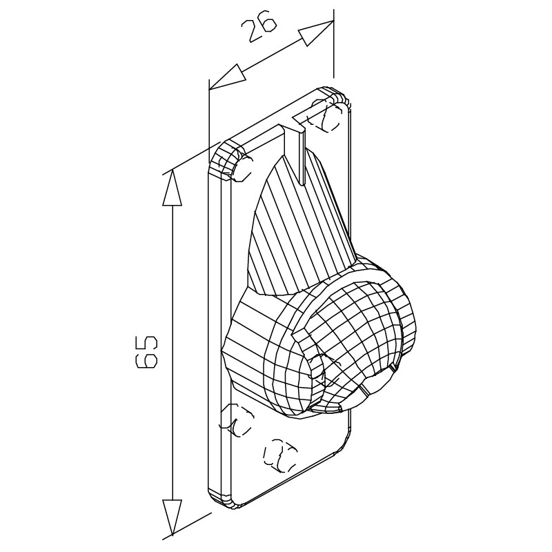 Sortie de caisson volet roulant Deprat étroite angle 45° 6p10 - T15-H10/T90 Sortie de caisson volet roulant Deprat étroite angle 45° 6p10 - T15-H10/T90