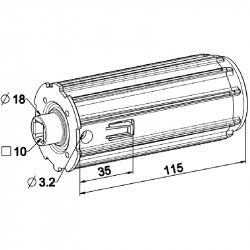 Embout escamotable volet roulant pour tube d'enroulement ZF54 - palier 18 mm -carré de 10 - ZF A490A