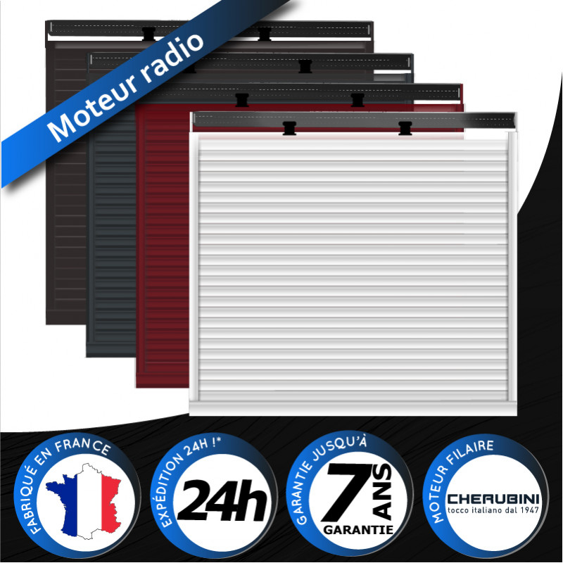 Volet roulant aluminium traditionnel radio Cherubini pan coupé 45° Volet roulant aluminium traditionnel radio Cherubini pan coupé 45°