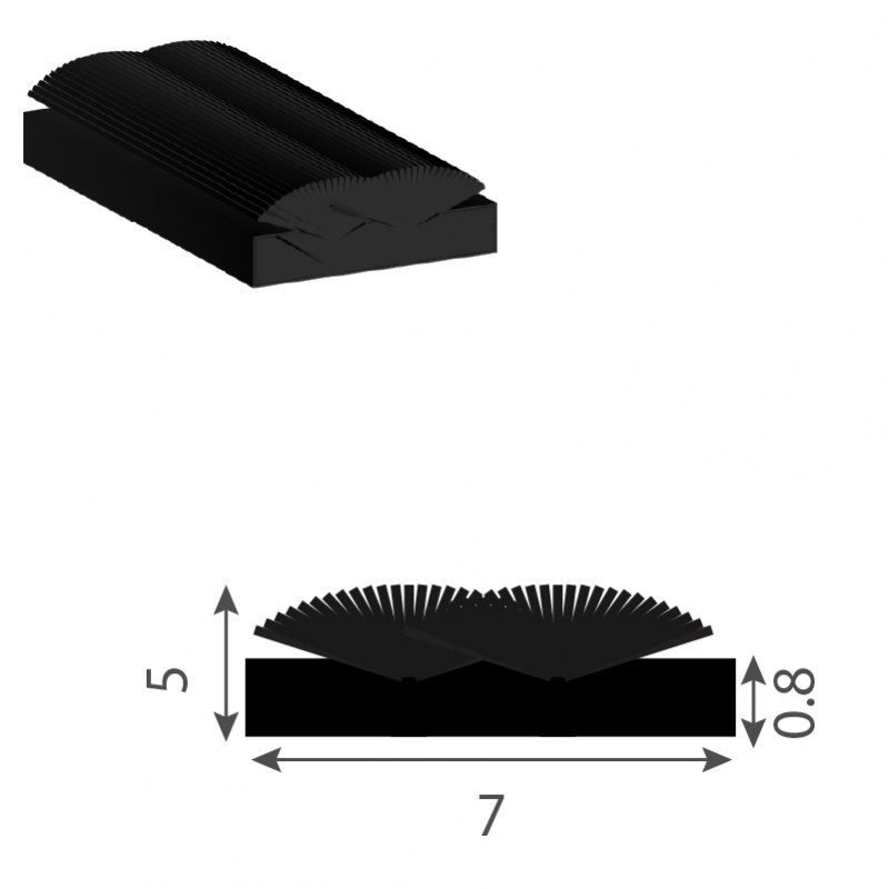 Joint brosse 5 mm Gris avec barrière plastique