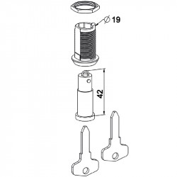 Jeffergarden Kit complet de cylindre de serrure de véhicule avec serrure de  porte de commutateur d