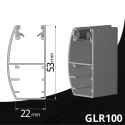 Coulisse design aluminium volet roulant 53 x 22 mm