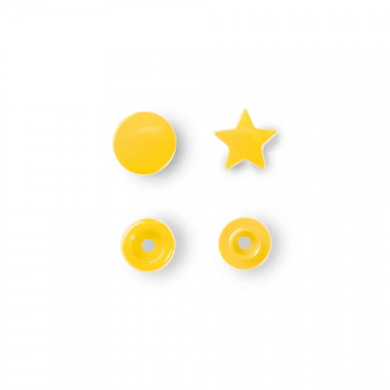 Boutons pression motif étoile Color Snaps jaunes - Prym 393210