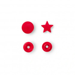 Boutons pression motif étoile Color Snaps rouges - Prym 393238