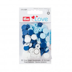 Boutons pression Prym Love Color Snaps bleu/blanc - Prym 393009