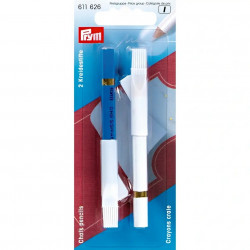 2 craies en stylo avec brosses intégrées bleu/blanc - Prym 611626