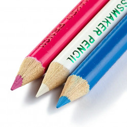 4 craies en stylo avec brosses intégrées rose/blanc/bleu - Prym 611628