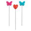 Épingles Prym Love avec Tête Plastique 50 x 0,60 mm - Formes Cœur & Papillon