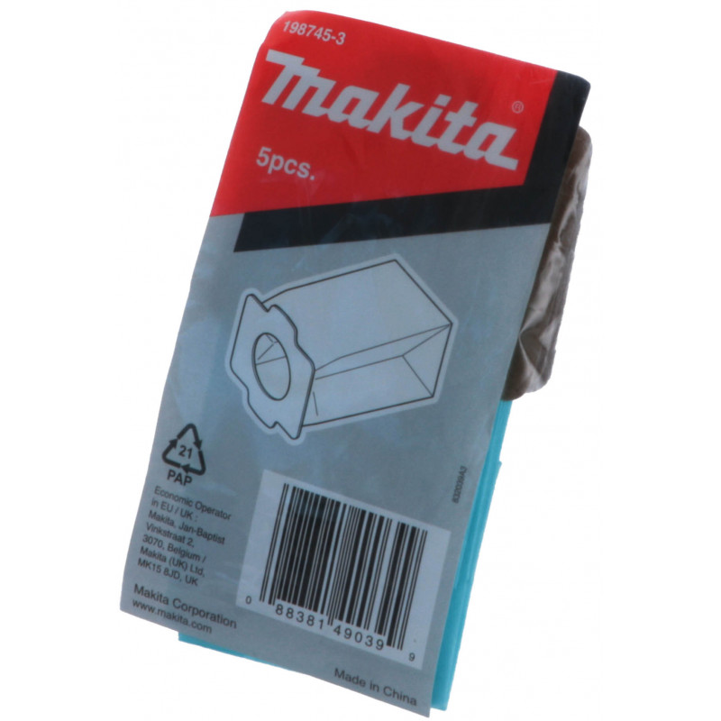 Sac en papier Makita 198745-3 - Accessoire aspirateur - Lot de 5